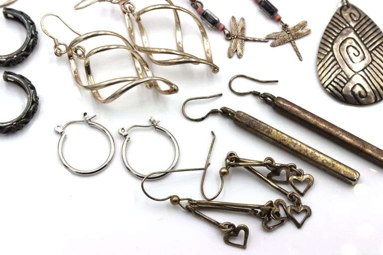 Group lot of Vintage 925 sterling silver earrings
