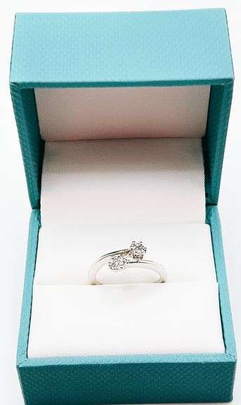 18kt Solid White Gold & Diamond Ring