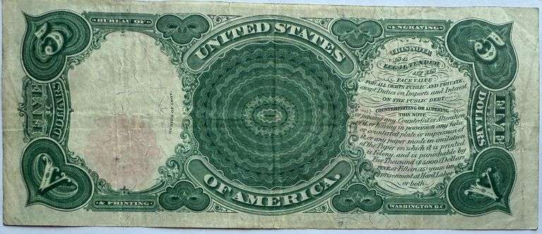 Sharp $5 Series 1907 Axe Man US Note