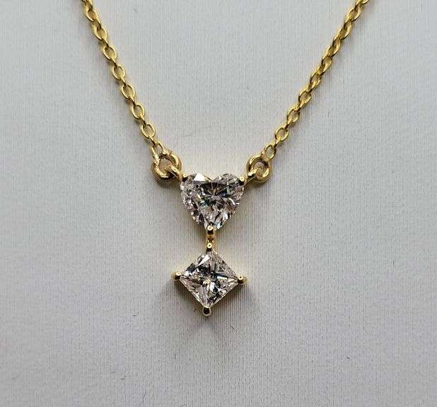 1.72 ctw F, VVS1 lab grown diamond with 18" 14k gold pendent