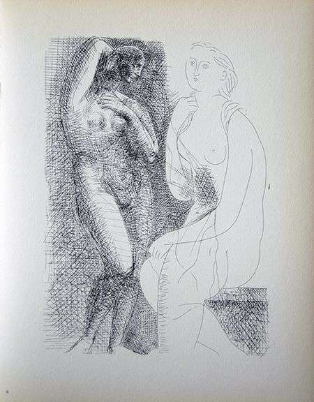 PABLO PICASSO, NUDE BEFORE A STATUE