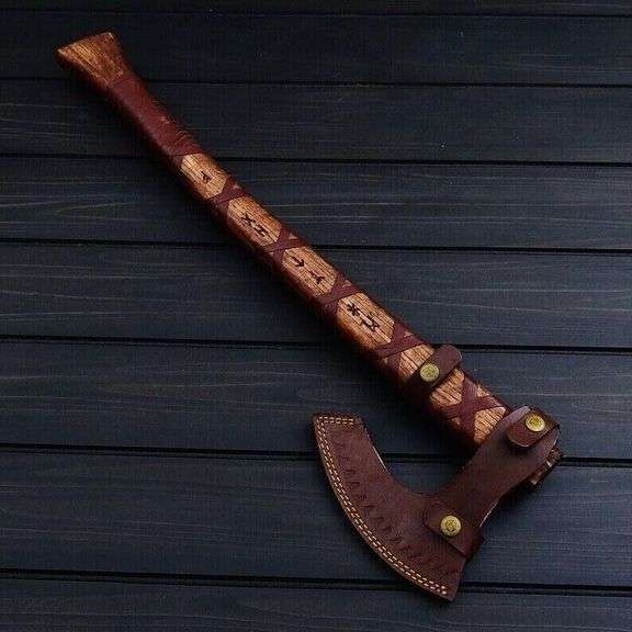 Viking Axe Carbon Steel Blade with Ash Wood Handle