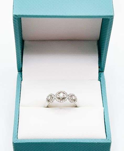 14kt Solid White Gold & Diamond Band Ring