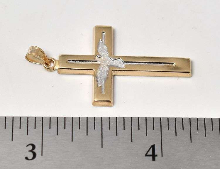 Holy 14K Yellow Gold Cross Pendant
