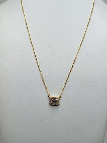 1.20ctw F, VVS1 lab grown diamond with 18" 14k gold pendent