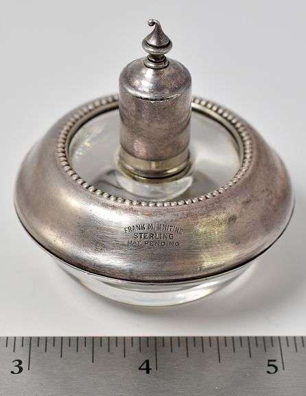 Vintage  Frank M. Whiting Sterling Silver and Glass Lighter