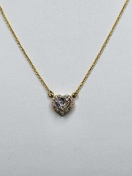 0.70ctw F, VVS1 lab grown diamond with 18" 14k gold pendent