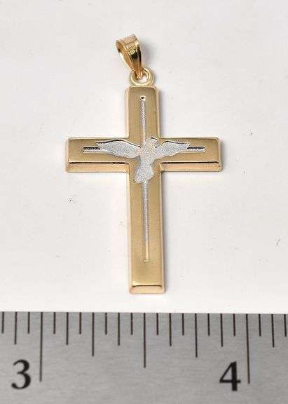 Holy 14K Yellow Gold Cross Pendant