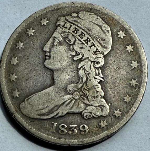 1839 Large Letters Reeded Edge Half