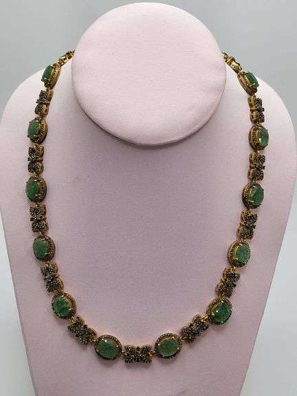 Natural rare Aventurine & Diamond Necklace.