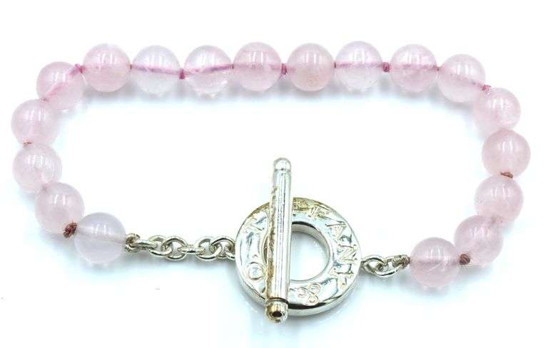 Tiffany & Co rose quartz bead bracelet