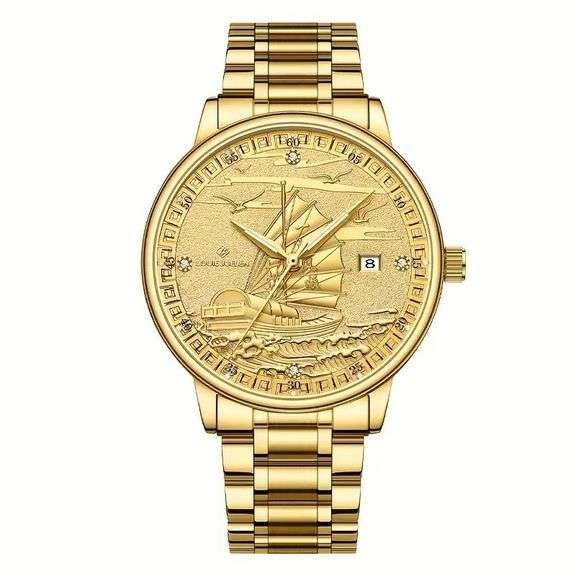 Golden-Tone Mechanical Watch