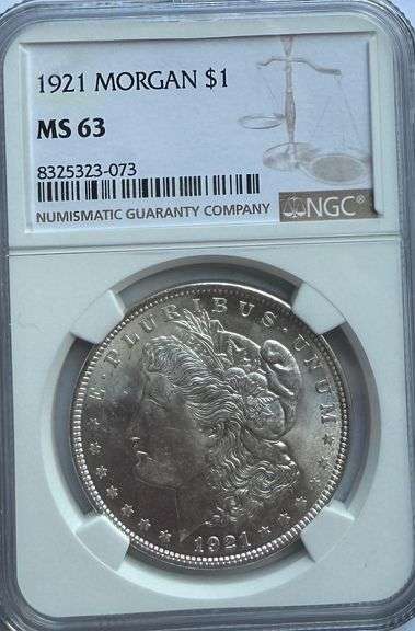 1921 NGC MS 63 Morgan Dollar.