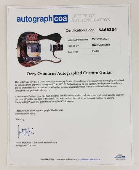 Ozzy Osbourne Signed Blizzard Of Ozz Album LP Graphics Photo Guitar BAS Witness
