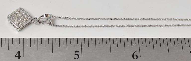 Alluring 14K White Gold Diamond Pendant Necklace