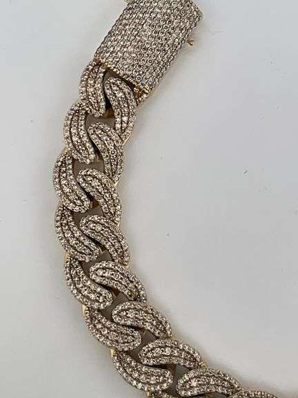 CERTIFIED 14K YELLOW GOLD MIAMI CUBAN LINK DIAMOND BRACELET