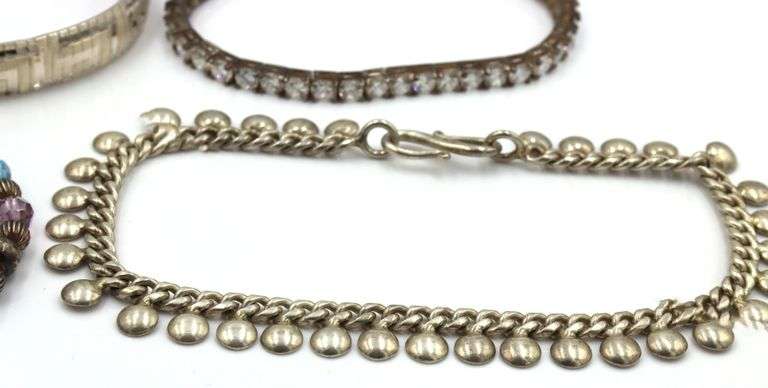 Group lot of 4 Vintage 925 sterling silver bracelets
