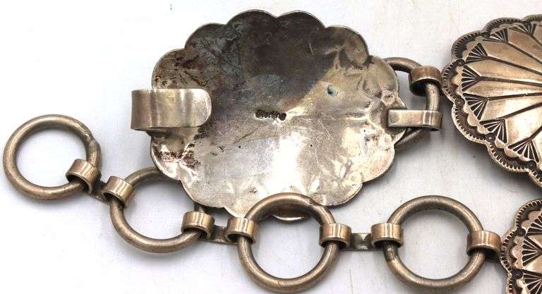 Vintage Navajo Turquoise sterling silver belt