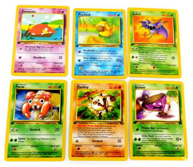 6 Pakeman 1st Edition Trade Cards