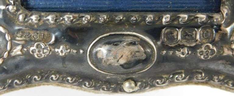 2 Vintage English Sterling Silver Miniature Frames