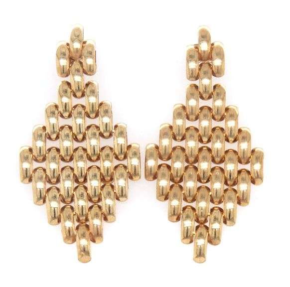 Sexy 14K Yellow Gold Dangle Earrings