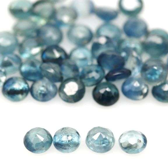 Heated only! 6.62ct blue green Sapphire set