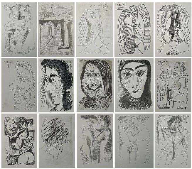Investment! Very rare complete portfolio of Picasso collection, Le Gout du Bonheur. Abrams, New York