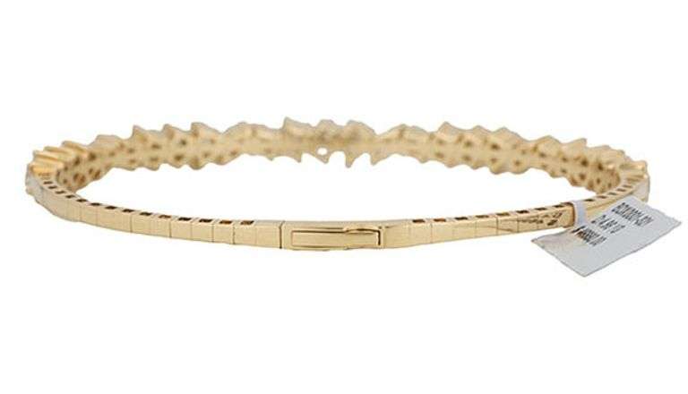 New 4.96ctw Mixed Cut Diamond Flex Bangle Bracelet in 14K