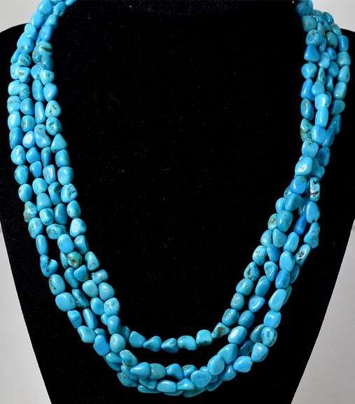 Sterling Silver Turquoise Gemstone Necklace