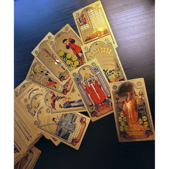Gold Foil Tarot Cards with Guidebook