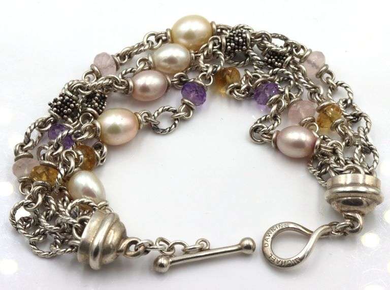 Michael Dawkins 925 Sterling Silver Multi Strands Bracelet