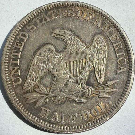 Toned 1858 Seated Half
