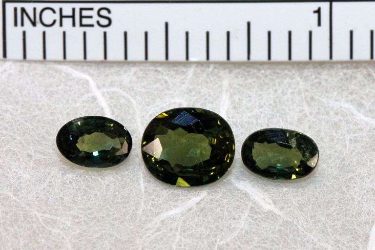 Natural Grassy Green Sapphires - Lot of 3