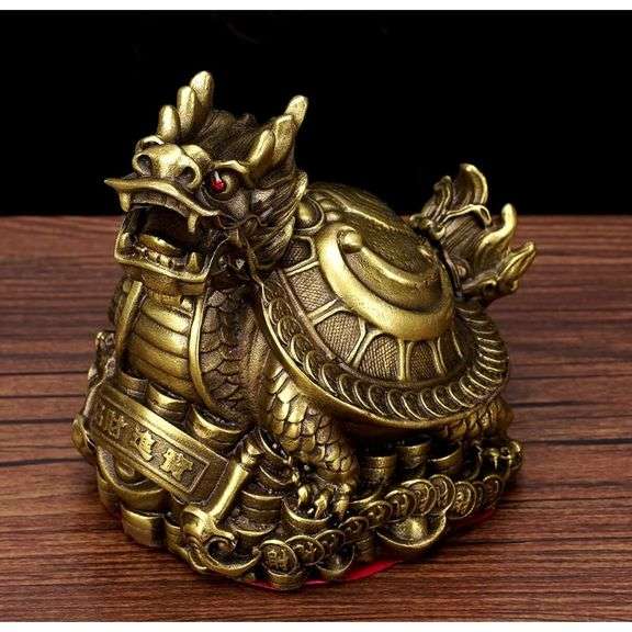 Feng Shui Dragon Tortoise with Yin Yang Bagua