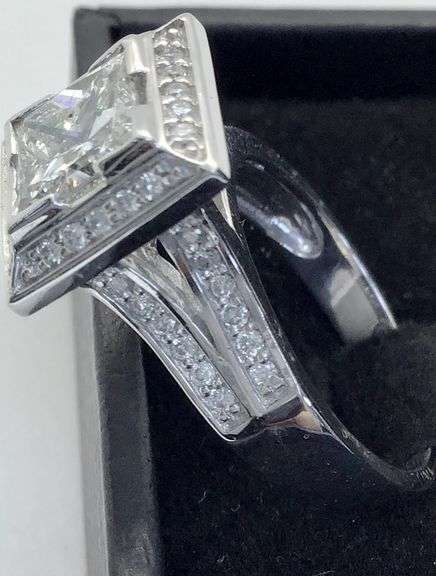 14K White Gold Princess Cut Diamond Ring