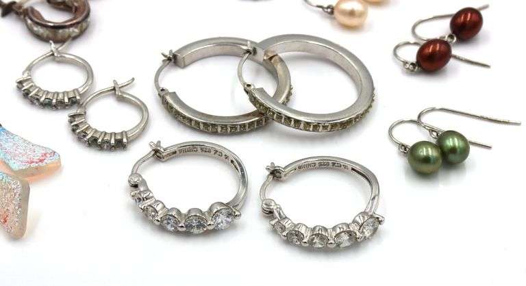 Group lot of Vintage 925 sterling silver earrings