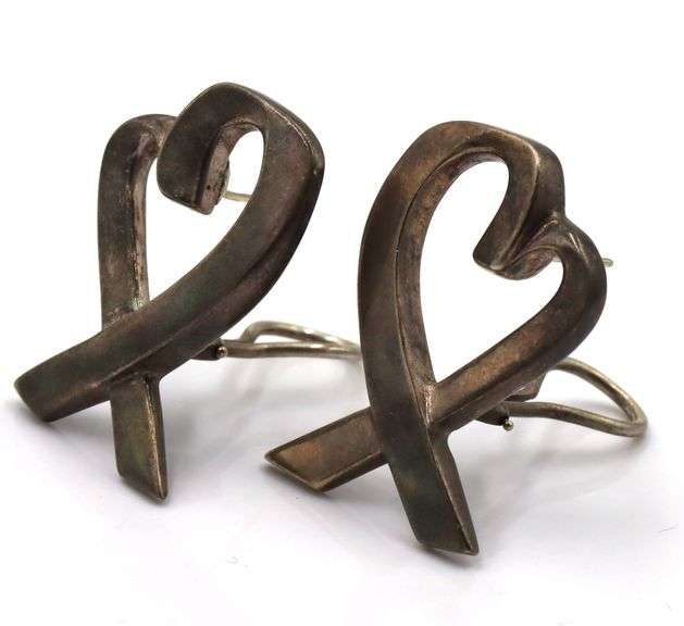 Tiffany & Co large heart shaped earrings