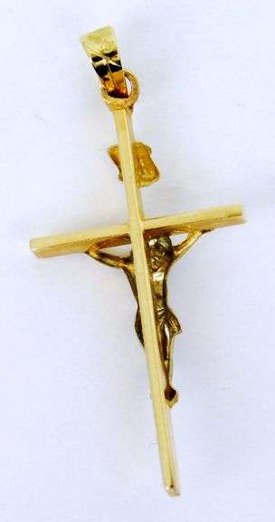 14K Gold Crucifix Cross Pendant