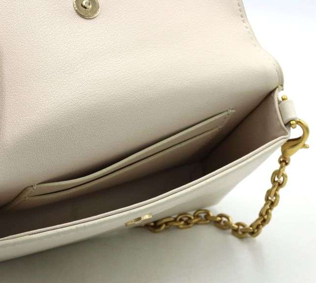 Italian off white leather small wallet belt bag