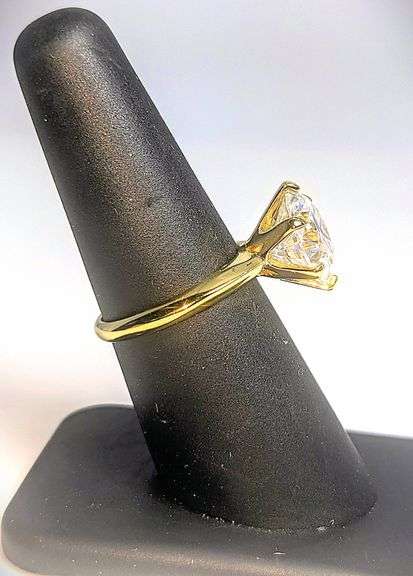 adies Sparkling Large 5 Ct Bright White Simulated Lab Diamond Solitaire Ring
