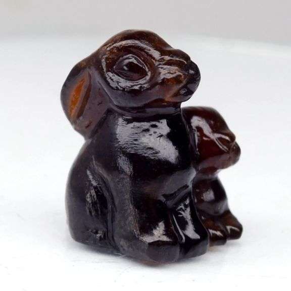 Adorable! 25.78ct Spessartite Garnet rabbit carving!