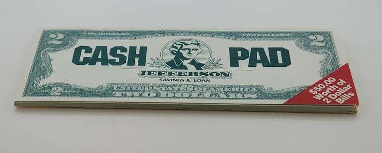 1976 Jefferson Cash Pad, Consecutive $2 Notes