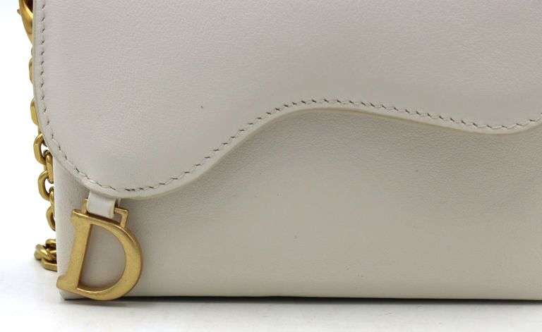 Italian off white leather small wallet belt bag