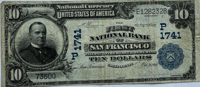 $10 First National Bank of San Francisco Series 1902 Note