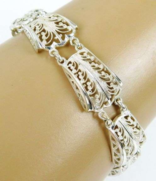 Vintage Sterling Filigree Bracelet, Germany