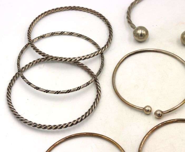 Group lot of Vintage 925 sterling silver bangles