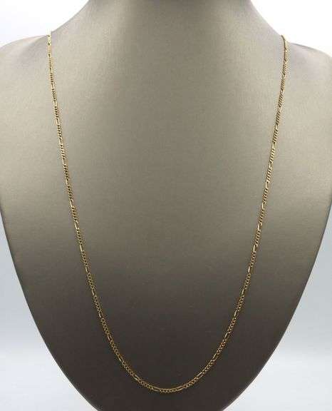14kt Yellow gold Figaro link chain necklace