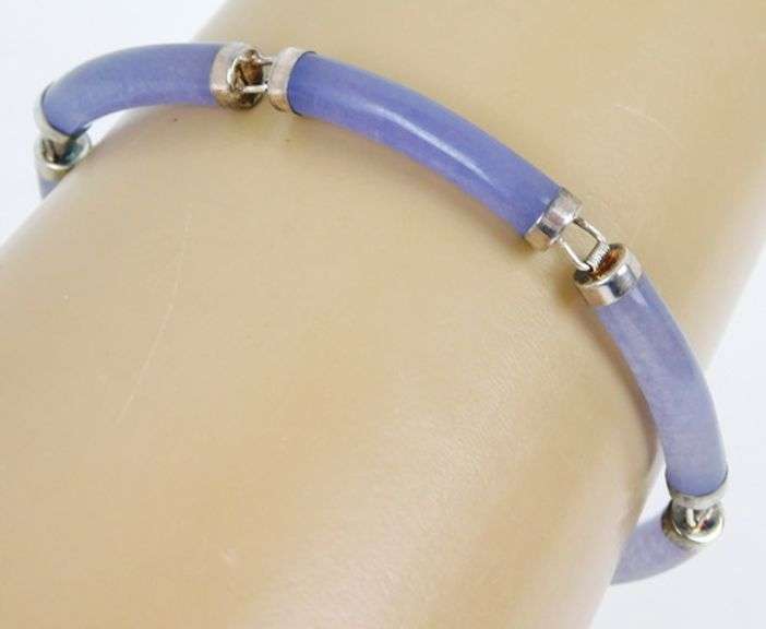 Sterling Silver & Lavender Jade Bracelet