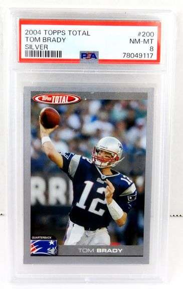 Tom Brady Topps Silver Football Card, 8 Near Mint
