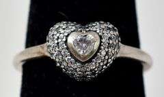 Sterling Silver CZ Gemstone Heart Ring
